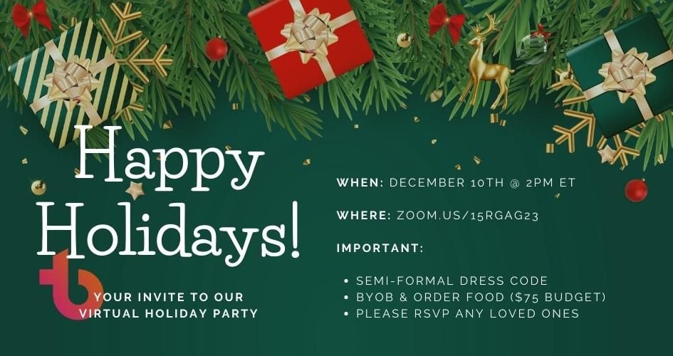 virtual holiday party invitation template #1